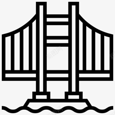 金门大桥海湾海洋图标图标