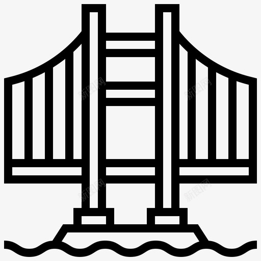 金门大桥海湾海洋图标svg_新图网 https://ixintu.com 海洋 海湾 美国海岸线 金门大桥