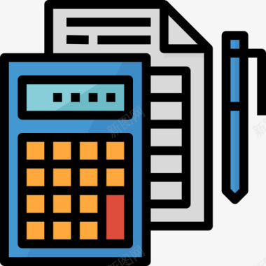 计算器商务166线颜色图标图标