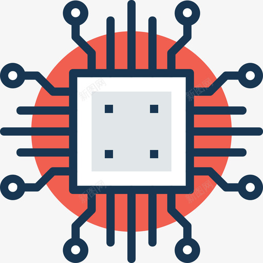 芯片科技9线颜色图标svg_新图网 https://ixintu.com 科技9 线颜色 芯片