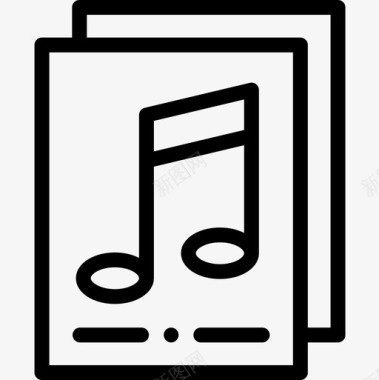 音乐文件音频和视频6线性图标图标