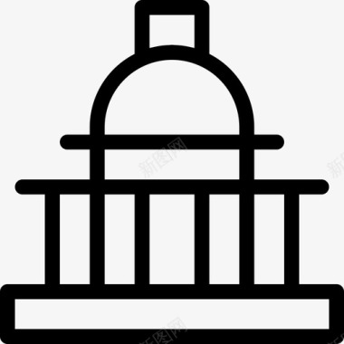 美国国会大厦2号直线型图标图标