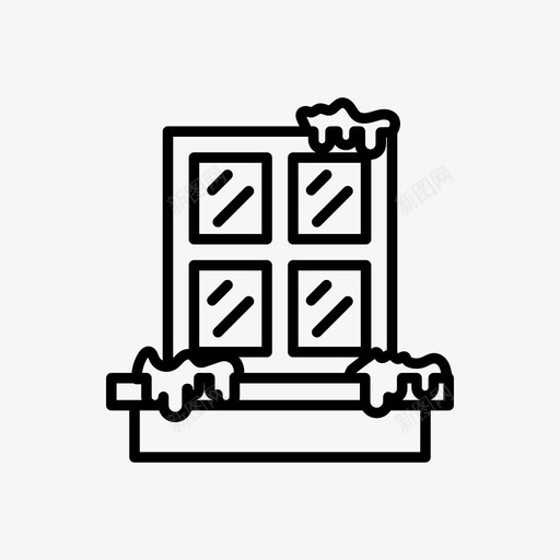 窗圣诞雪图标svg_新图网 https://ixintu.com 冬 冬雕文ii 圣诞 窗 雪