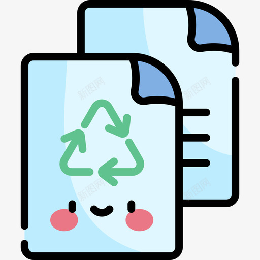 纸张回收回收7线性颜色图标svg_新图网 https://ixintu.com 回收7 纸张回收 线性颜色