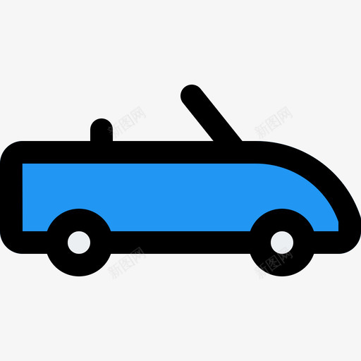 敞篷车运输47线性颜色图标svg_新图网 https://ixintu.com 敞篷车 线性颜色 运输47