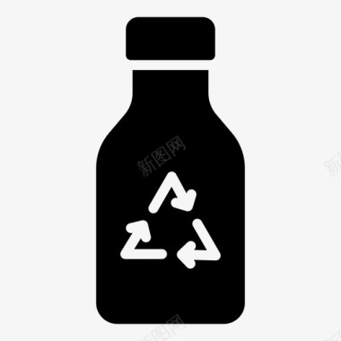 回收瓶生态玻璃图标图标