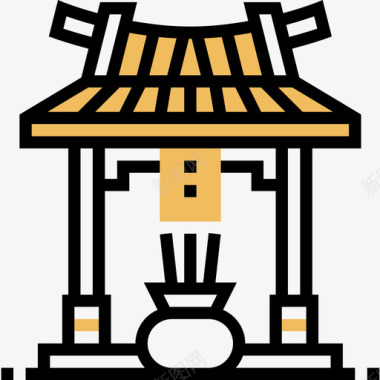 神龛中国象征2黄影图标图标