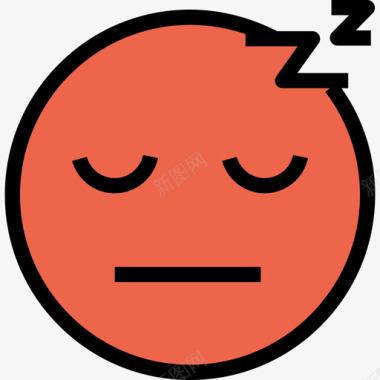 睡眠表情10线性颜色图标图标