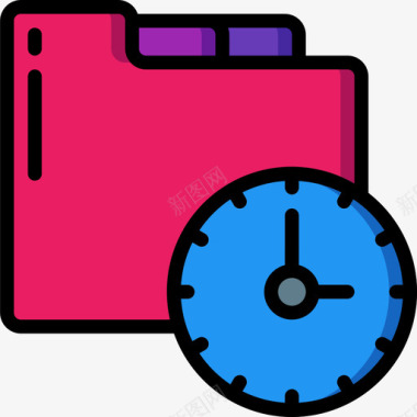 文件夹时间管理33线性颜色图标图标
