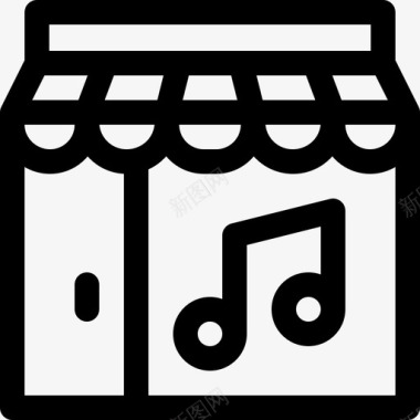 音乐音乐商店10线性图标图标