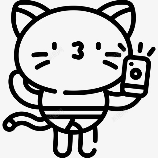 SelfieKittyAvatars线性的图标svg_新图网 https://ixintu.com KittyAvatars Selfie 线性的