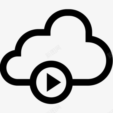 云计算音视频第3版线性图标图标