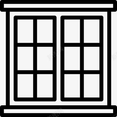 窗户结构70线性图标图标
