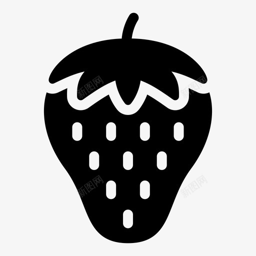 草莓新鲜水果图标svg_新图网 https://ixintu.com 新鲜 水果 水果字形 热带 甜味 草莓