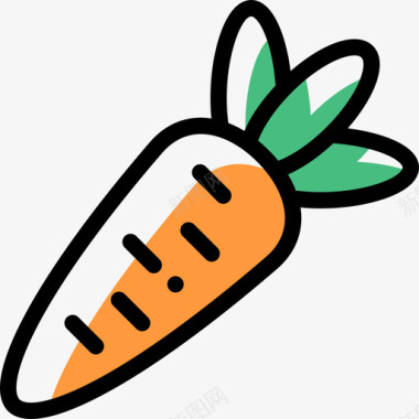 胡萝卜野餐29颜色省略图标图标