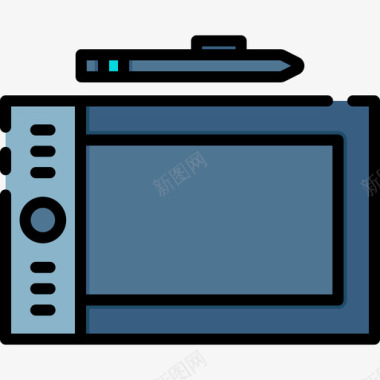 笔式平板电脑媒体技术13线性颜色图标图标