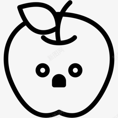 震惊苹果表情图标图标