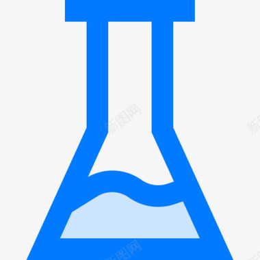 烧瓶科学68蓝色图标图标