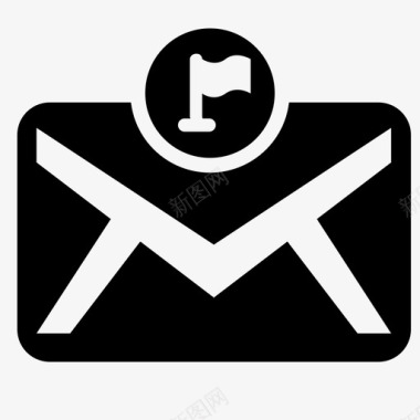 标志或垃圾邮件电子邮件标记图标图标