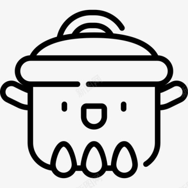 烹饪锅烹饪31线性图标图标