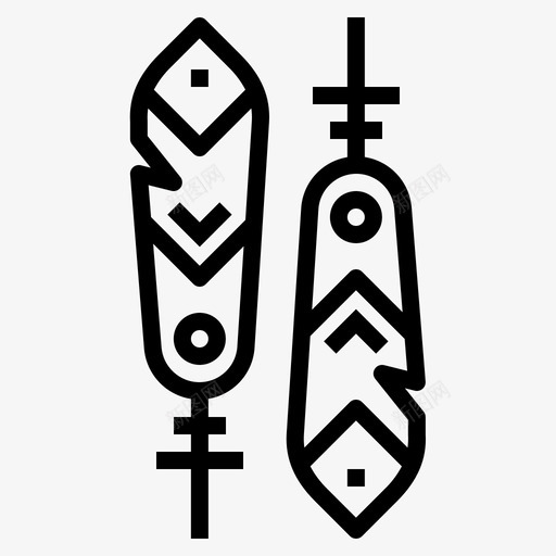 羽毛波西米亚印第安人图标svg_新图网 https://ixintu.com 印第安人 嬉皮士和平 波西米亚 羽毛 装饰品