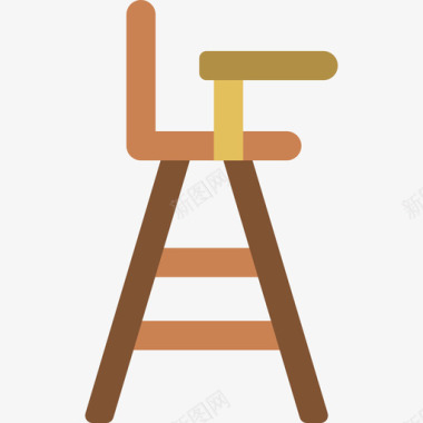 高脚椅家具60扁平图标图标