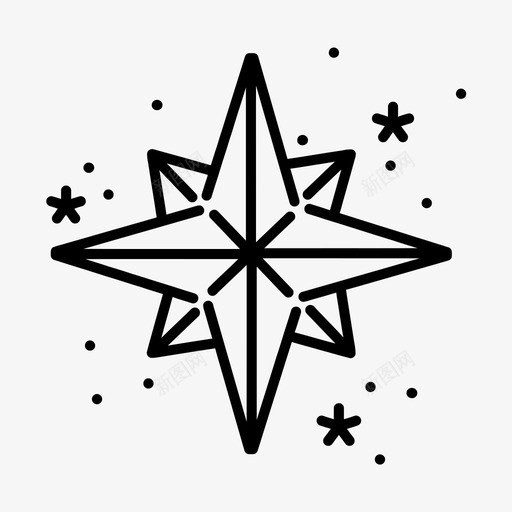 星星圣诞装饰品图标svg_新图网 https://ixintu.com 圣诞 星星 树 装饰品 雪