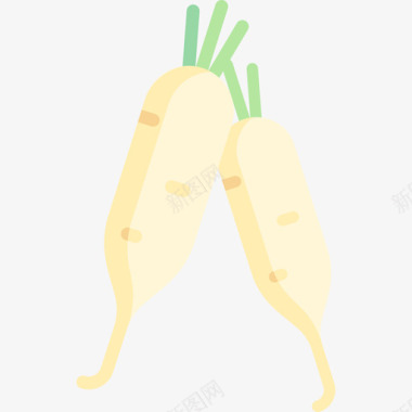 萝卜水果和蔬菜15个扁平图标图标