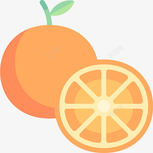 橘子水果和蔬菜15扁平图标svg_新图网 https://ixintu.com 扁平 橘子 水果和蔬菜15