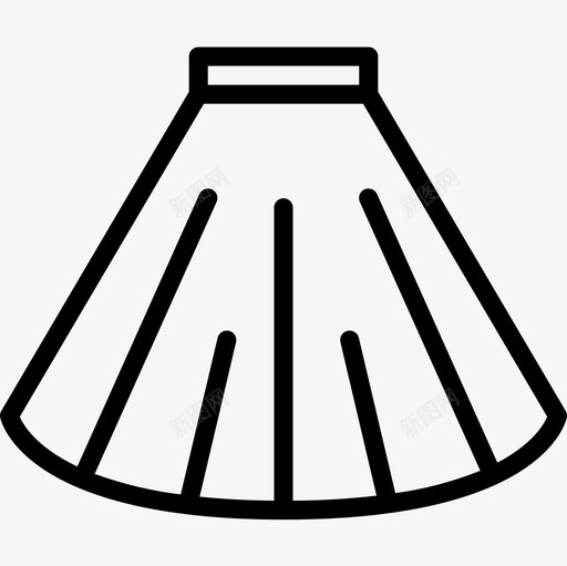 裙子五十年代直线型图标svg_新图网 https://ixintu.com 五十年代 直线型 裙子
