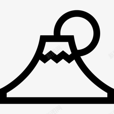 富士山地标22处直线形图标图标