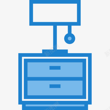 床头柜家俱8蓝色图标图标