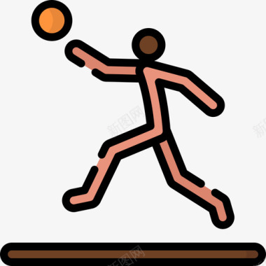 篮球活跃生活方式5线条色图标图标