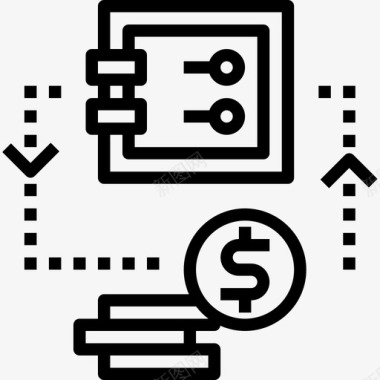 现金包商业分析线性图标图标