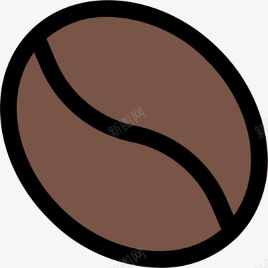 咖啡豆饮料5种原色图标图标