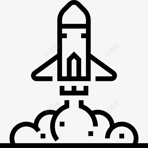 火箭太空探索直线型图标svg_新图网 https://ixintu.com 太空探索 火箭 直线型