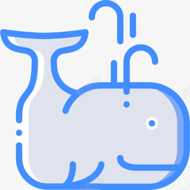 鲸鱼海洋生物蓝色图标图标