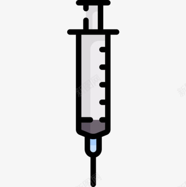 注射器急救服务25线性颜色图标图标