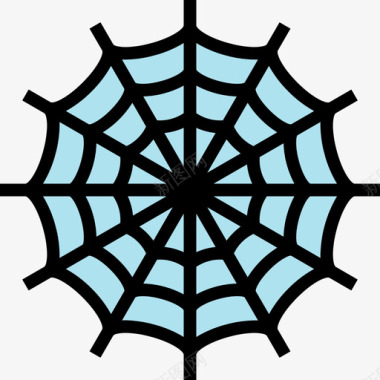 蜘蛛网万圣节93线性颜色图标图标