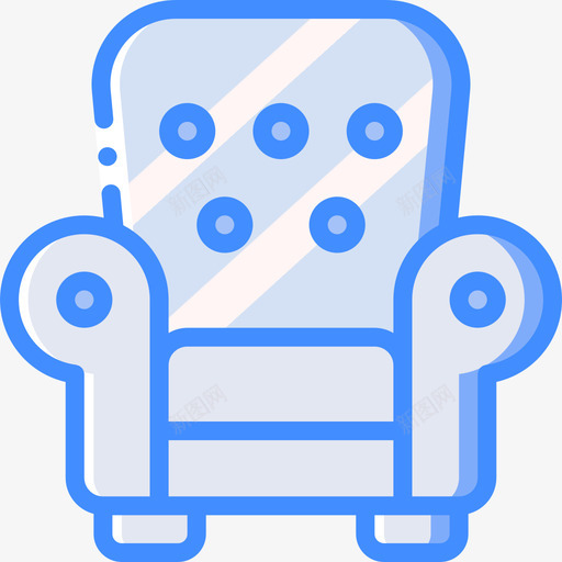扶手椅家具61蓝色图标svg_新图网 https://ixintu.com 家具61 扶手椅 蓝色
