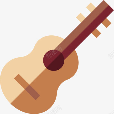 吉他音乐和乐器11扁平图标图标