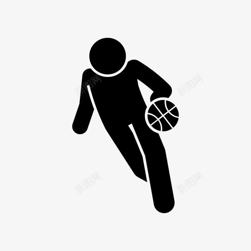 篮球运球人图标svg_新图网 https://ixintu.com 人 技术 篮球 篮球运动员 运动 运球