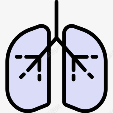 肺保健7线性颜色图标图标
