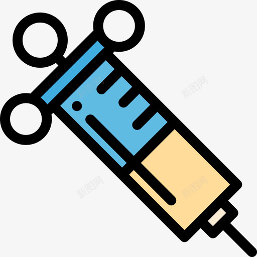 注射器医疗器械9线性颜色图标svg_新图网 https://ixintu.com 医疗器械9 注射器 线性颜色