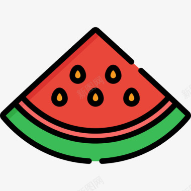 西瓜水果蔬菜7种图标图标