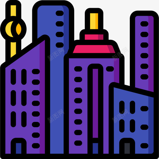 城市景观城市生活5线性色彩图标svg_新图网 https://ixintu.com 城市景观 城市生活5 线性色彩