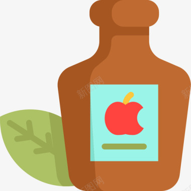 苹果酒感恩节28平淡图标图标