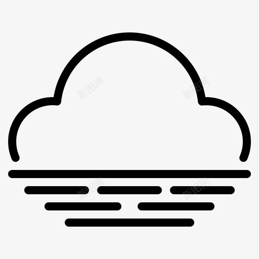 温暖云天气图标svg_新图网 https://ixintu.com 云 天气 天气线 温暖