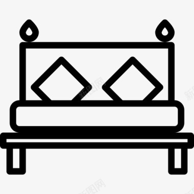 床家具和家居装饰线性图标图标