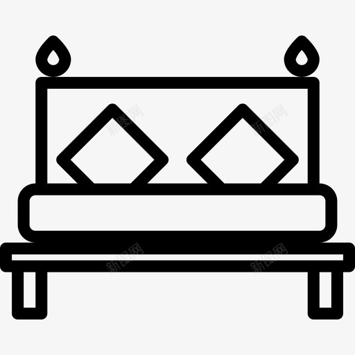 床家具和家居装饰线性图标svg_新图网 https://ixintu.com 家具和家居装饰 床 线性